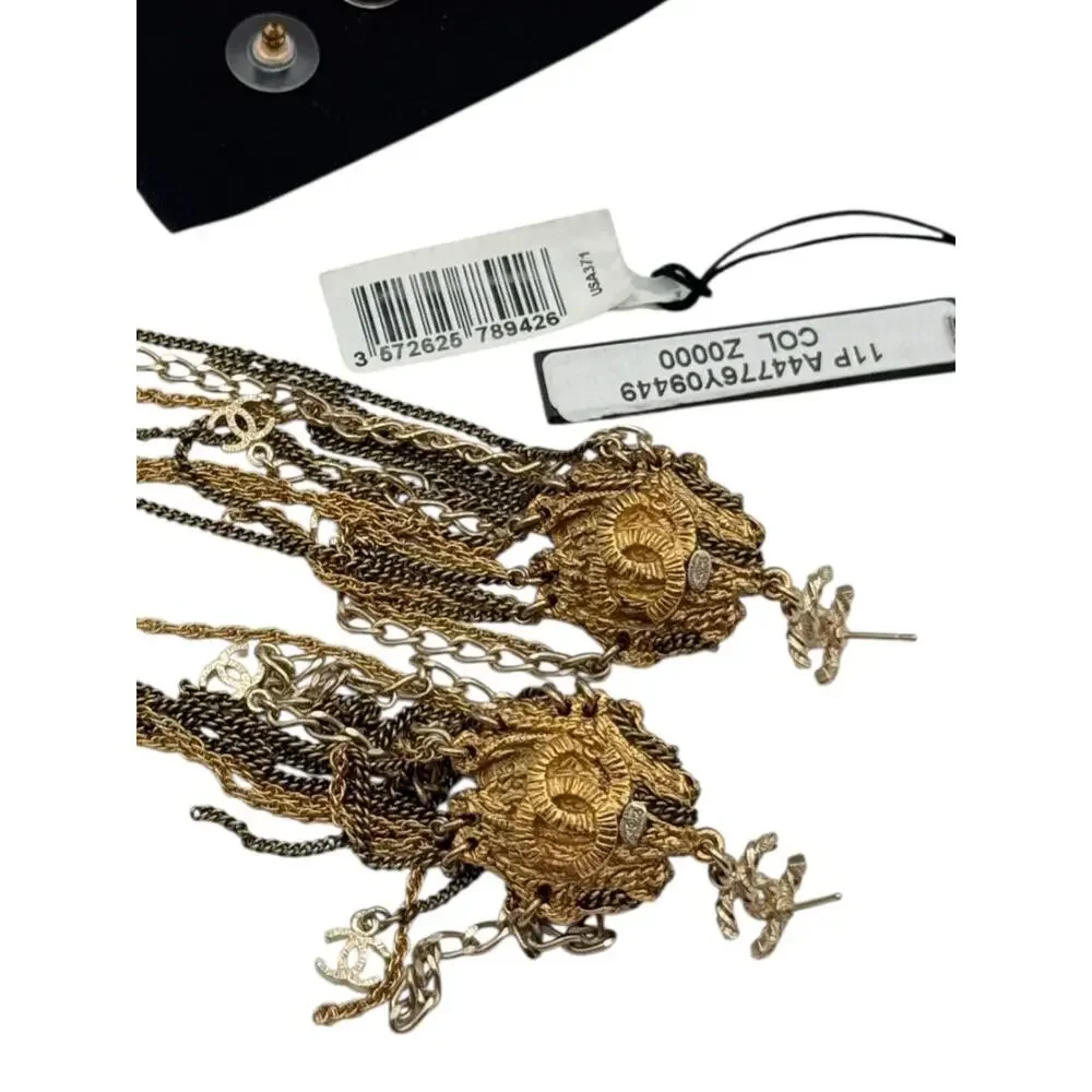 Chanel Lion Head Tassel Drop Earrings with Faux Pearl – Fall 2011 – 6.25